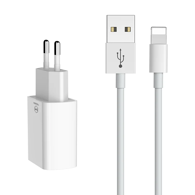 Mcdodo Charger CH-6720 / 2 USB-A Charger(EU) 5V, 2.1A (Max) + Lightning Cable 1m Travel Set