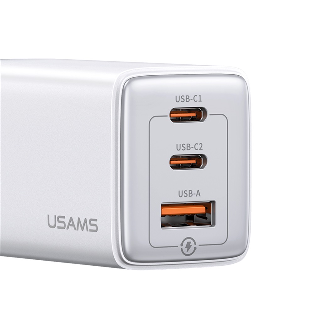 USAMS US-CC180 65W ACC 3 Ports GaN Fast Charger (EU) -- Sandru series
