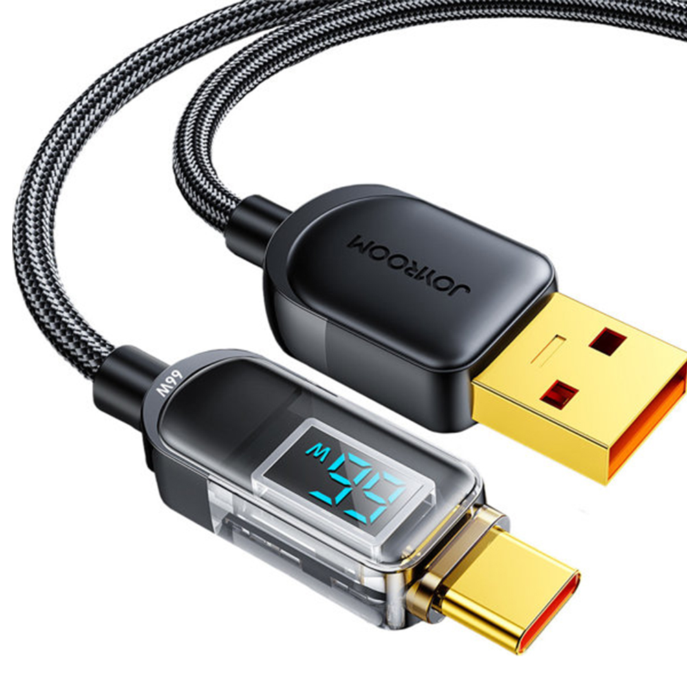 JOYROOM “S-AC066A4 ” 66W DigitalDisplay Fast Charging Data Cable 1.2m-Black”