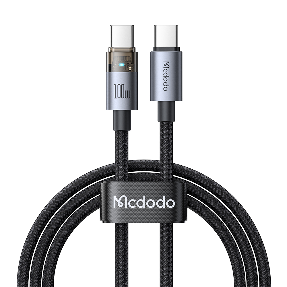 MCDODO CA-5580 100W USB-C to USB-C Transparent Cable with Charging Light 1.2m