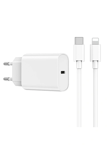 WIWU 20 PD Charger+ Cable Sets EU Plug+C to L Cable Wi-U001 C-L