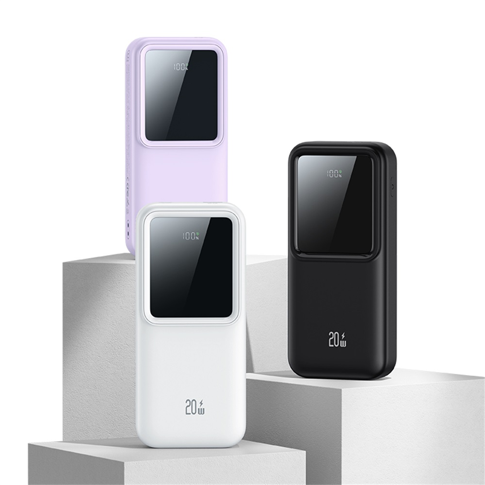 USAMS US-CD212 PD20W+QC3.0 Dual-port Digital Display Fast Charging Power Bank With Dual Cables-X-chel Series 20000mAh